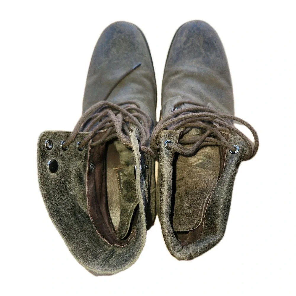 ASTON GREY Collection Leather Boot size US 10 BROOKLYN Grey Ankle‎ Boot